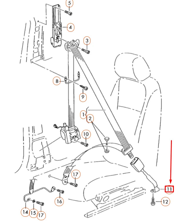 NEW VOLKSWAGEN GOLF 5K MK6 FRONT RIGHT SEAT BUCKLE 1K3857756BLYLZ ORIGINAL