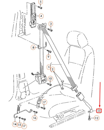 NEW VOLKSWAGEN GOLF 5K MK6 FRONT RIGHT SEAT BUCKLE 1K3857756BLYLZ ORIGINAL