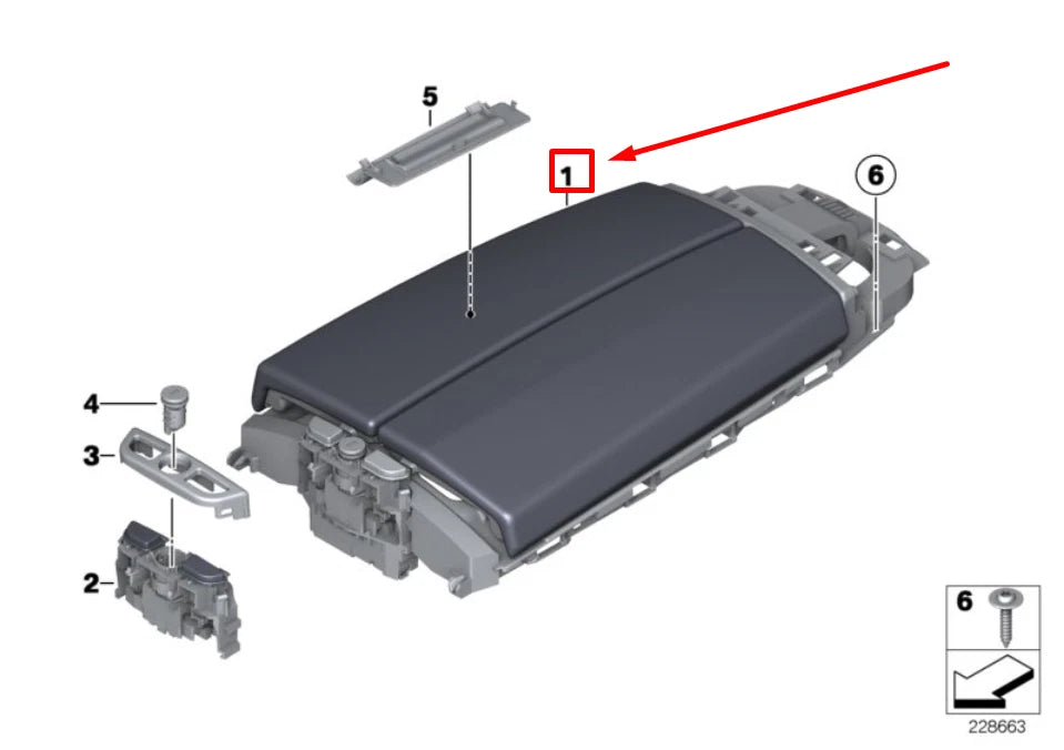 NEW BMW 6 CABRIO F12 FRONT CENTER CONSOLE ARMREST 9197304 51169197304 ORIGINAL