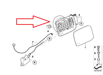 new bmw 3 e90 fuel tank flip cap 51177073961 original