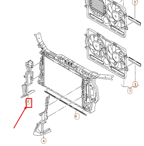 NEW AUDI A4 B8 RADIATOR SUPPORT RIGHT AIR GUIDE 8K0121284F