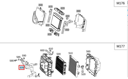 NEW MERCEDES-BENZ S W222 RIGHT RADIATOR HOLDER A2225007100 ORIGINAL