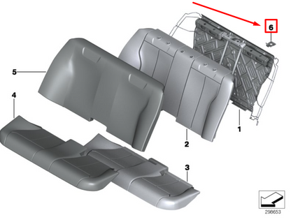 new bmw 3 f30, f80 rear right seat frame bracket 7346698 52207346698 original