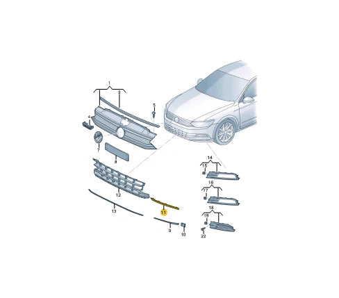 NEW VW PASSAT ALLTRACK B8 FRONT BUMPER RIGHT COVER TRIM 3G0854322A9B9