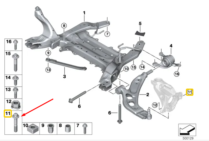 new bmw 1 f40 front steering knuckle spindle bolt 31106876027 original