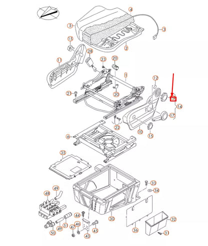 NEW VW CRAFTER MK1 2E FRONT LEFT SEAT BACKREST ADJUST KNOB 2E0881671B