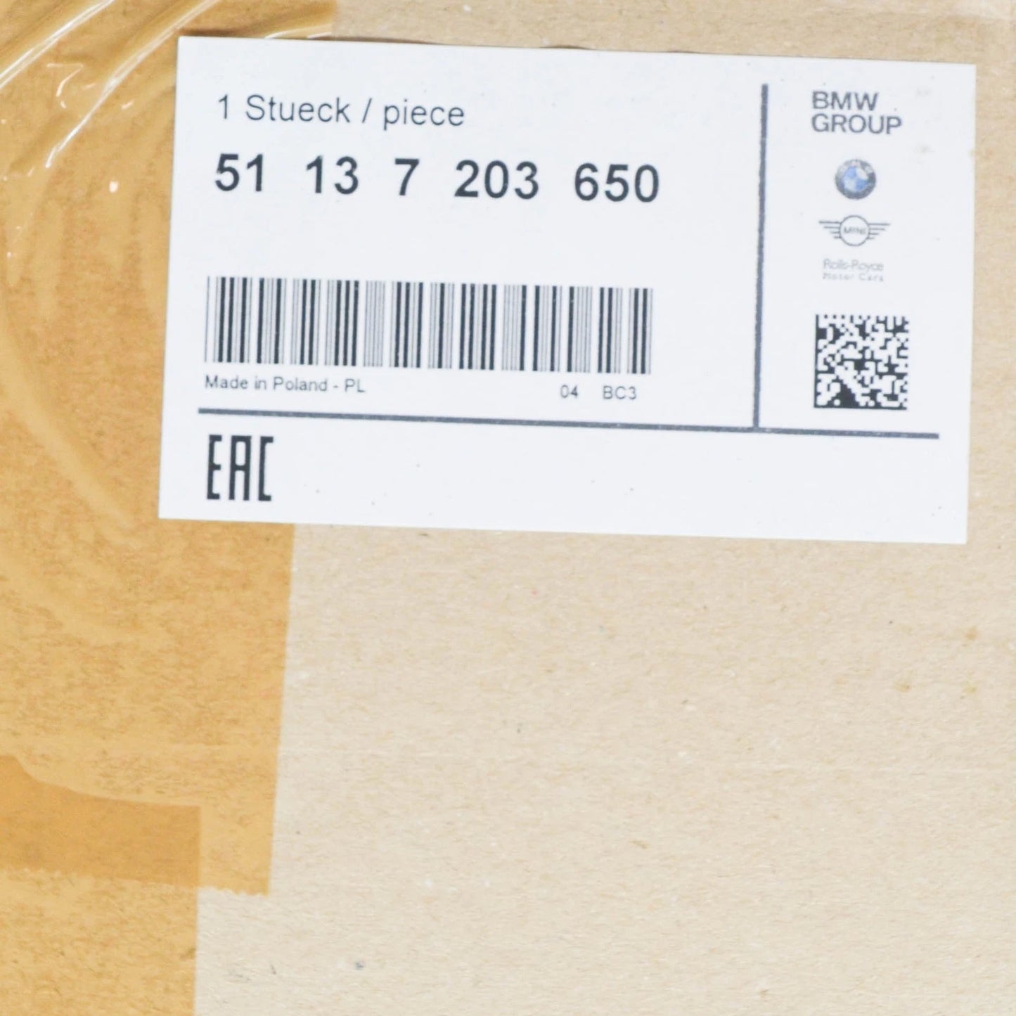 NEW BMW 5 F10 FRONT RIGHT RADIATOR GRILLE 51137203650 7203650 ORIGINAL