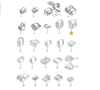 NEW VW TOUAREG 7P RADIATOR FAN FLAT CONTACT HOUSING 4PIN 7H4906234 ORIGINAL