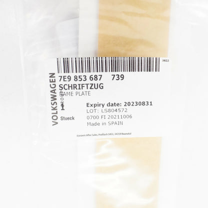 NEW VOLKSWAGEN TRANSPORTER T5 TRUNK LID BADGE LOGO 7E9853687739 ORIGINAL