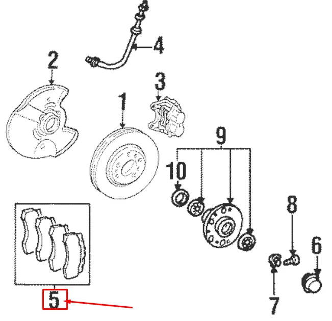 NEW MERCEDES-BENZ SL R129 FRONT WHEEL BRAKE PAD SET A005420042041 ORIGINAL