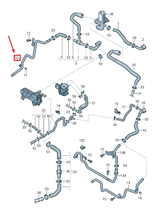 NEW AUDI A3 SPORTBACK 8P ENGINE COOLANT WATER PIPE 038121151C ORIGINAL