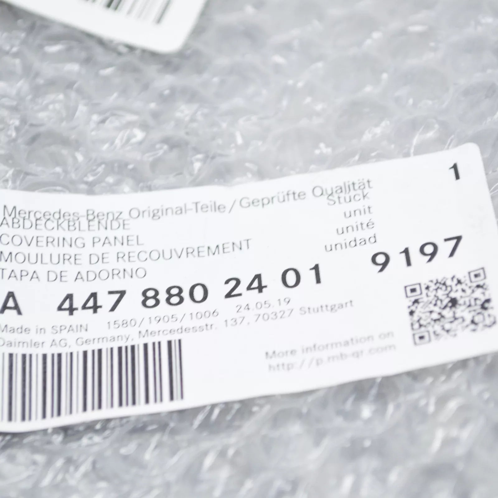 NEW MB VITO TOURER W447 FRONT BUMPER LEFT GRILLE A44788024019197 ORIGINAL