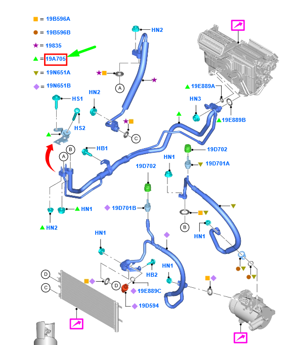 new ford mondeo mk5 ac hose pipe rhd 2493177 dg9h-19e881-dg original