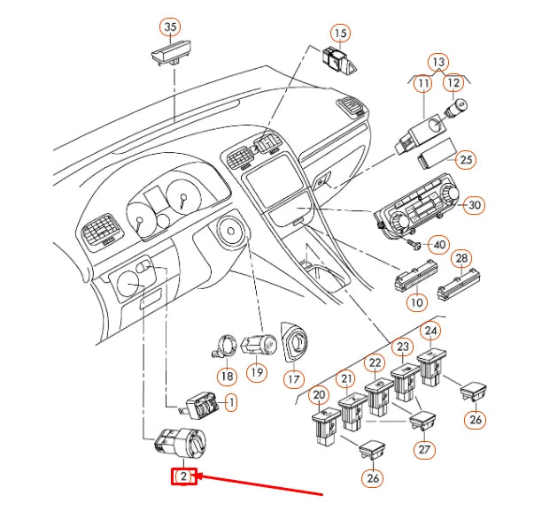 NEW VOLKSWAGEN JETTA A6 HEADLIGHT COMBI SWITCH 5C6941531DAPV ORIGINAL