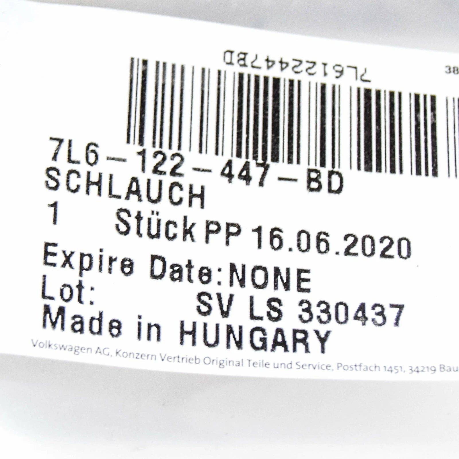 NEW AUDI Q7 4L COOLANT PIPE HOSE 7L6122447BD 2015
