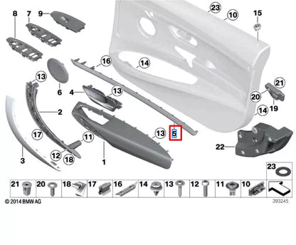 NEW BMW 3 GRAN TURISMO F34 FRONT RIGHT DOOR ACCENT STRIP 51417315332 ORIGINAL