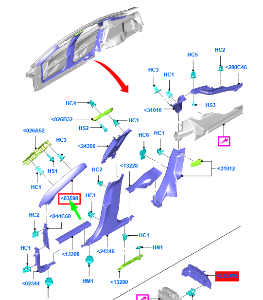 new ford mondeo mk5 left a pillar trim ds73-f03199-je35b8 2471975 original