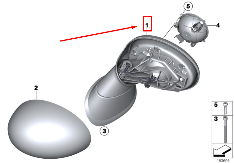 new mini countryman r60 front left wing mirror rhd 9805061 51169805061 original