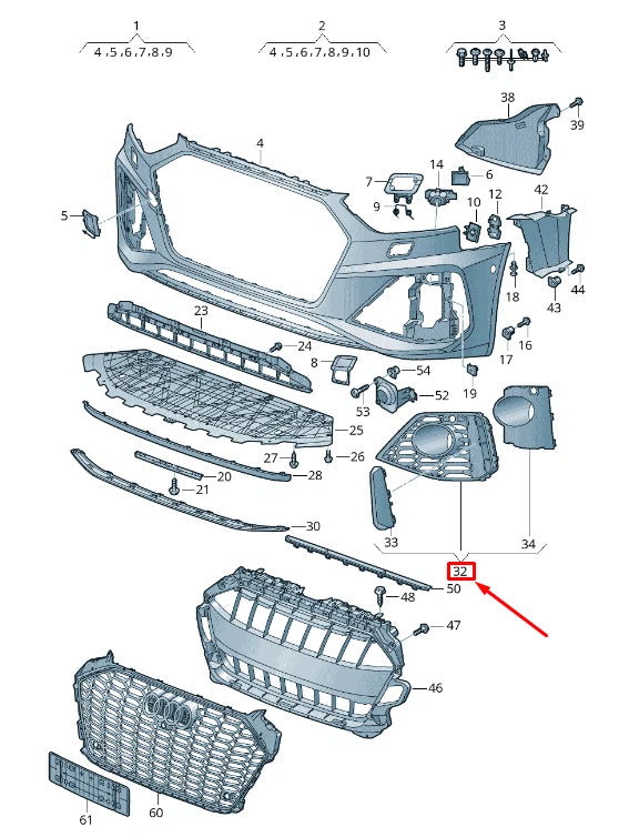 NEW AUDI A5 SPORTBACK F5 FRONT RIGHT AIR GUIDE GRILLE 8W0807682AS3Q0 ORIGINAL