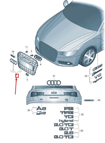 new audi a6 avant c7 front radiator grille 4g0853651e cka 4g0853651ecka original