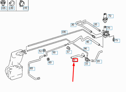 NEW MERCEDES-BENZ S W220 ENGINE TO CONNECTING TUBE HOSE A2208324394 ORIGINAL
