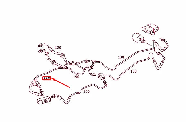 NEW MERCEDES-BENZ S W220 SUSPENSION SELF-LEVELING UNIT HOSE A2209978282 ORIGINAL