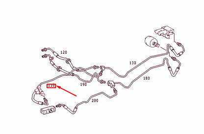 NEW MERCEDES-BENZ S W220 SUSPENSION SELF-LEVELING UNIT HOSE A2209978282 ORIGINAL