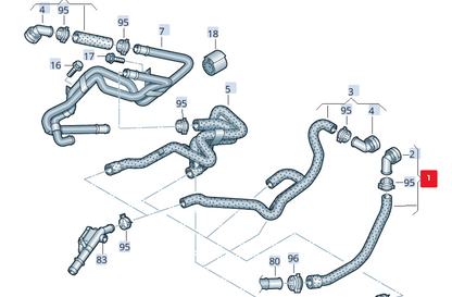 NEW VOLKSWAGEN PASSAT CC 357 COOLANT HOSE PIPE 3C0122073FB ORIGINAL
