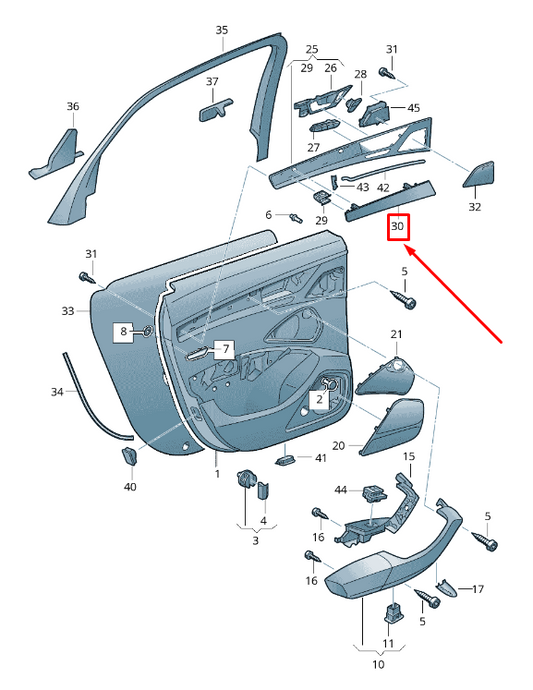 new audi a8 4h rear right door panel trim inesert 4h0867420bs44 original