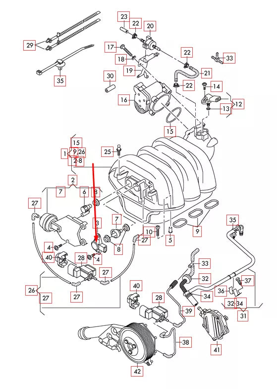 NEW VW GOLF MK5 INTAKE MANIFOLD PRESSURE SENSOR 03C907386E 1.6 FSI 85KW ORIGINAL