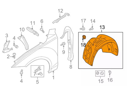 NEW AUDI A7 4G FRONT RIGHT WHEEL HOUSING LINER 4G8821172D
