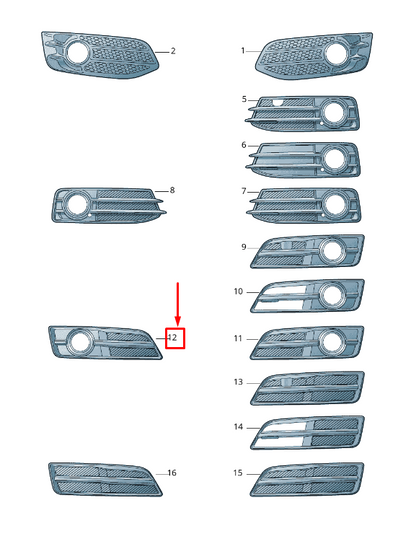 new audi a3 sportback 8p front right air guide grille 8p0807682jzde original