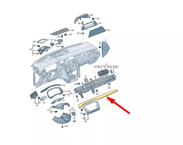 NEW VW PASSAT B8 INSTRUMENT PANEL LEFT TRIM LHD 3G1853054MJP9