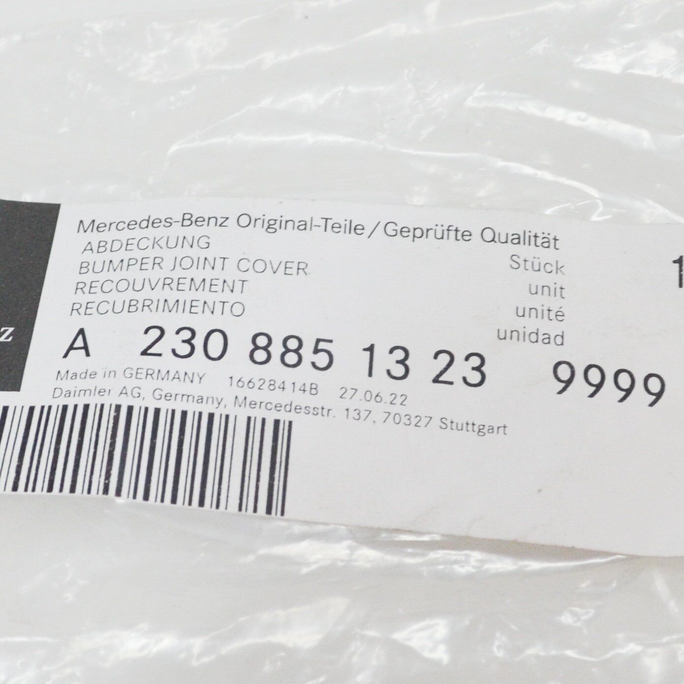 NEW MERCEDES-BENZ SL R230 FRONT BUMPER TOW EYE COVER A23088513239999 ORIGINAL