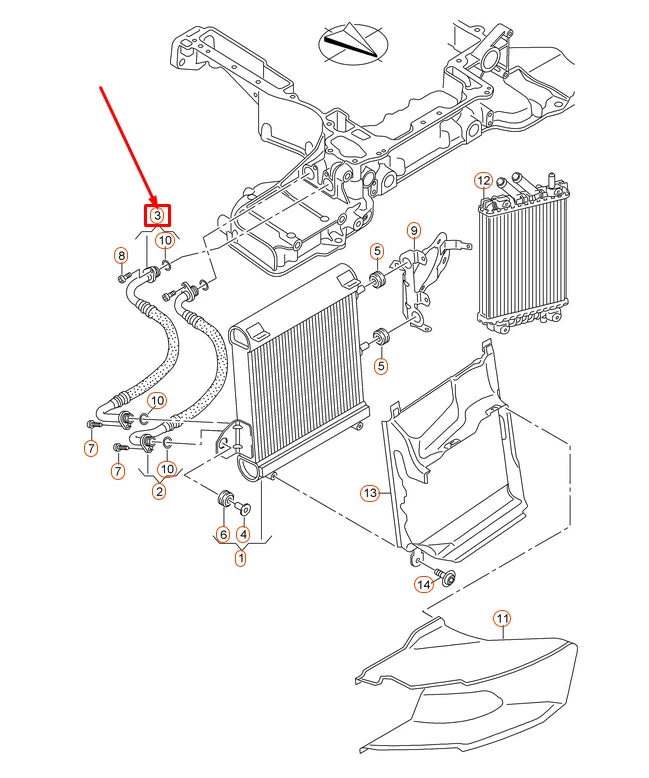 NEW AUDI A8 4H D4 OIL HOSE 4H0115223E ORIGINAL