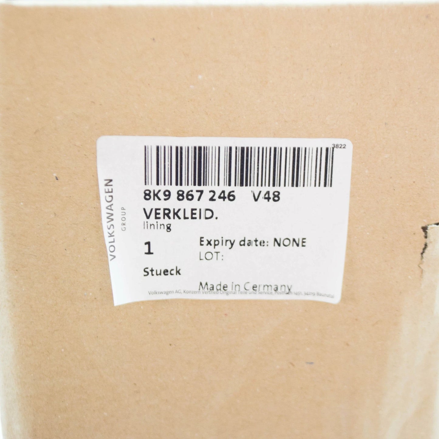 NEW AUDI A4 B8 D-PILLAR RIGHT TRIM 8K9867246V48 ORIGINAL