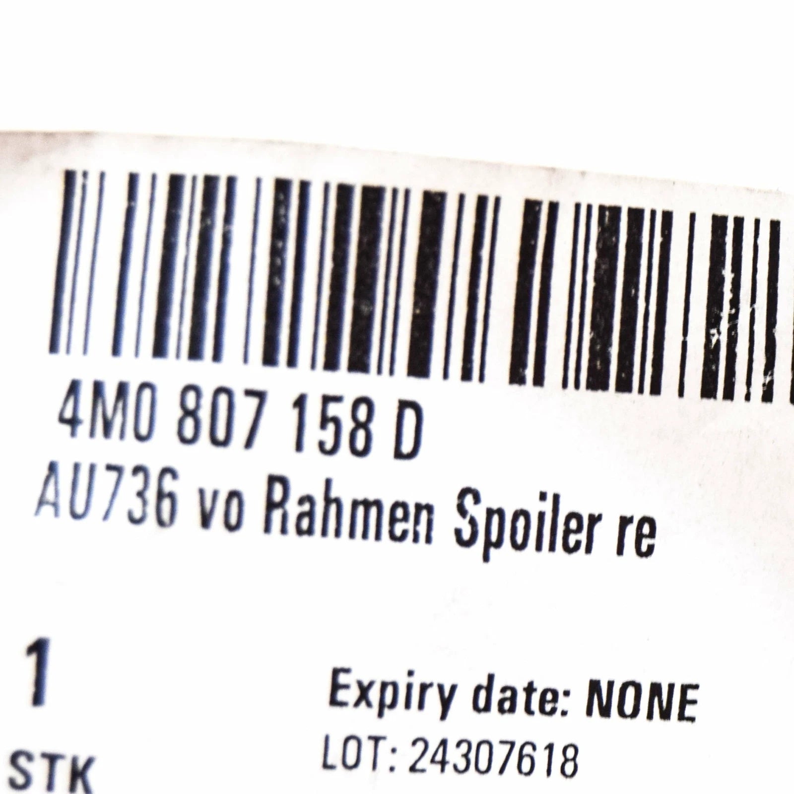 NEW AUDI Q7 4M FRONT RIGHT RADIATOR SUPPORT AIR DUCT 4M0807158D ORIGINAL