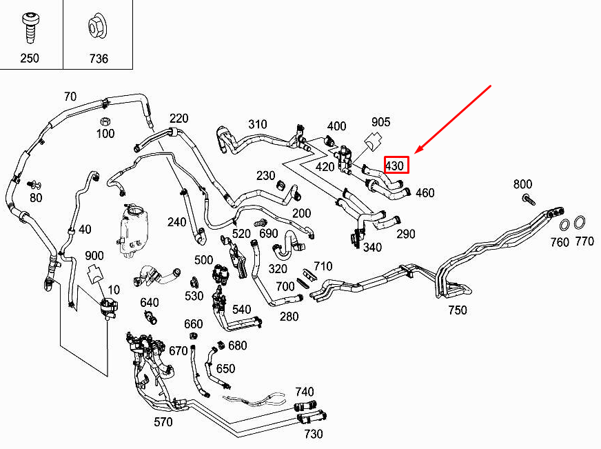 new mercedes-benz s w222 engine heater hose a2228303096 original