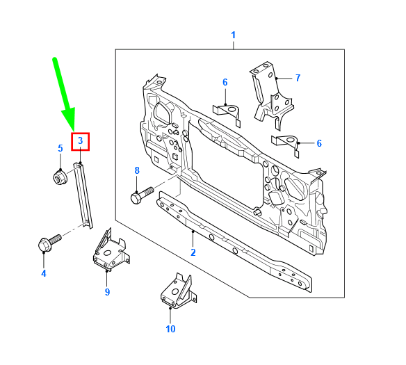 new ford ranger mk2 front bulkhead retainer stay 3m35-16774-ab 4557508 original
