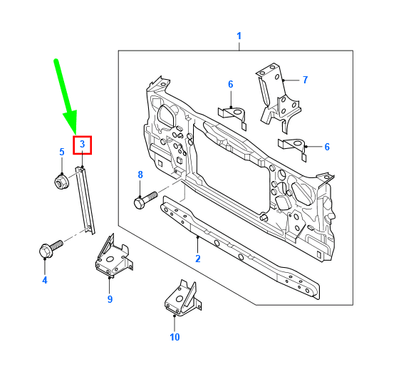 new ford ranger mk2 front bulkhead retainer stay 3m35-16774-ab 4557508 original