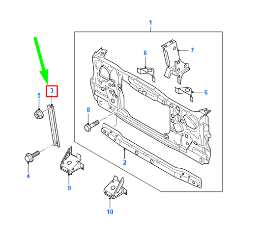 new ford ranger mk2 front bulkhead retainer stay 3m35-16774-ab 4557508 original