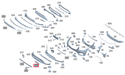 NEW MERCEDES-BENZ GLC C253 FRONT RIGHT BUMPER COVER CAP A2538856406 ORIGINAL