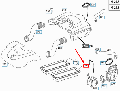 new mercedes-benz ml w164 air duct clamping bracket a2721420112 original