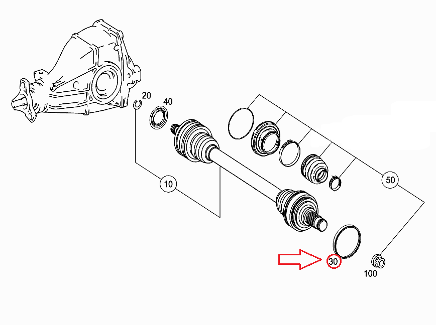 NEW MB C-CLASS W203 REAR DRIVESHAFT OUTER ABS IMPULSE RING A203357038264