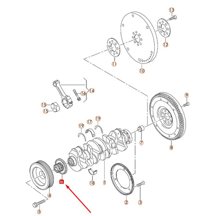 NEW VW BEETLE A5 ENGINE TIMING CRANKSHAFT CHAIN SPROCKET 06K105209 ORIGINAL