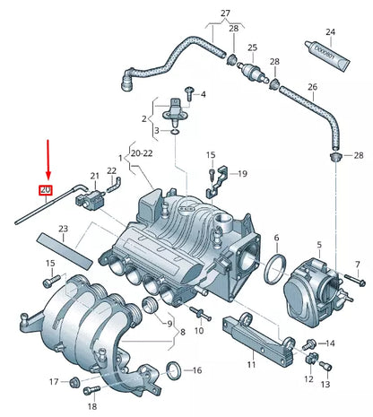 NEW VOLKSWAGEN CADDY 2K MK3 INTAKE SYSTEM VACUUM HOSE 06A133778L