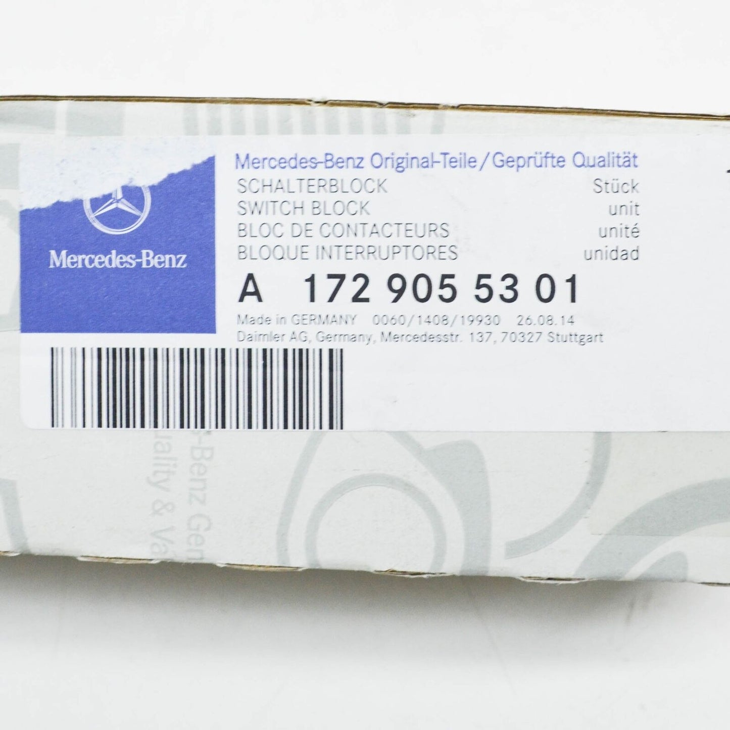 NEW MERCEDES-BENZ SLK R172 UPPER CONTROL PANEL SWITCH BLOCK A1729055301 ORIGINAL
