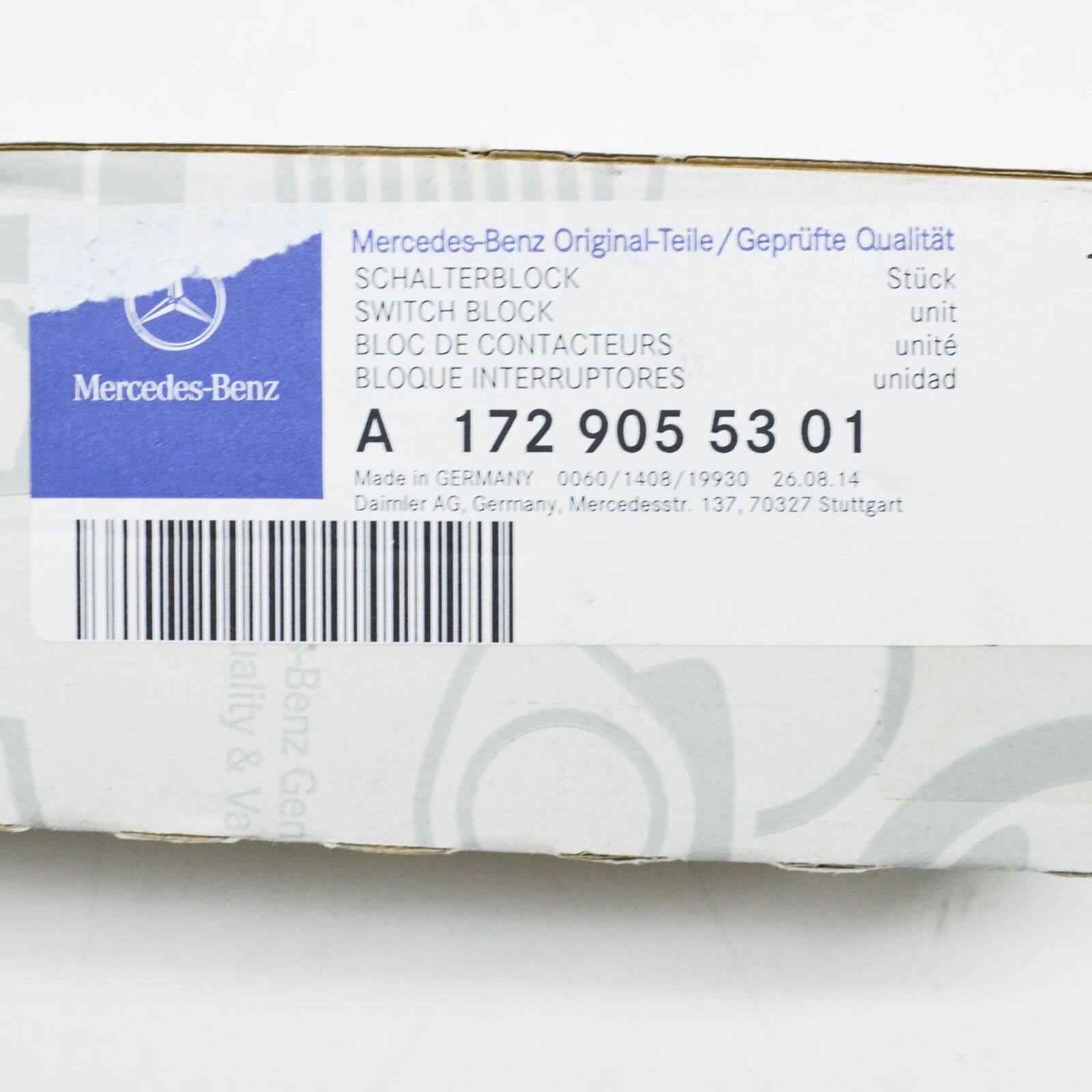 NEW MERCEDES-BENZ SLK R172 UPPER CONTROL PANEL SWITCH BLOCK A1729055301 ORIGINAL