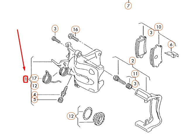 NEW VOLKSWAGEN BEETLE A5 REAR LEFT BRAKE CALIPER HOUSING 5K0615423A ORIGINAL