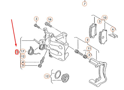 NEW VOLKSWAGEN BEETLE A5 REAR LEFT BRAKE CALIPER HOUSING 5K0615423A ORIGINAL